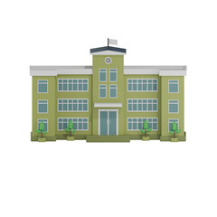 School Building 9  3D Illustration