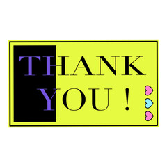 Thank You Cool trendy retro stickers.Thanks lettering illustration vector design. Funky, hipster retrowave stickers in geometric shapes. With Retro Stickers Vector Design