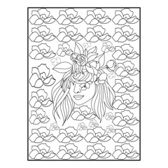 Adult Coloring Book Page Art Design Vector