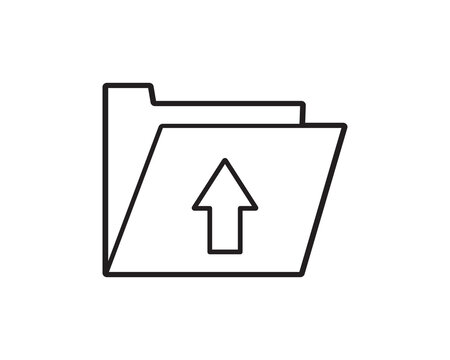 Computer Check Data Down Move Folder Icon Design Illustration 