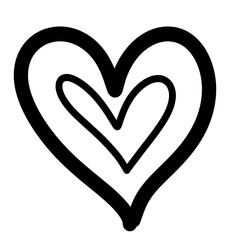 Double Heart doodle isolated