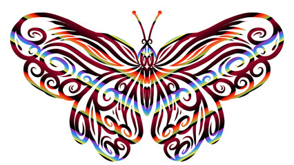 Beautiful gradient colour butterfly design  illustration for wallpaper background ads clothing or logo