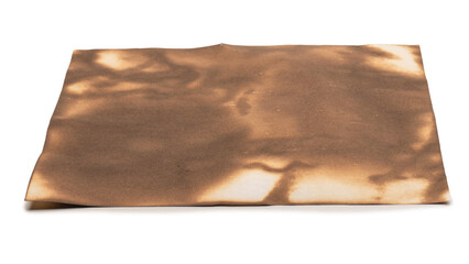 Burnt paper isolated on a white background.