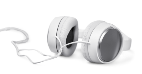 Modern silver sound stereo headphones