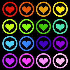 Heart, love icon flat web sign symbol logo label set Affectionate heart icon. Simple illustration of affectionate heart jpg icons set color isolated on white background
