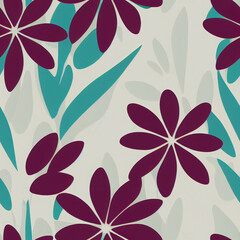 Seamless floral pattern. Background with flowers and leaves. Hawaiian style, hibiscus flowers, fabulous plants, giant fantasy flowers. Background tiles.