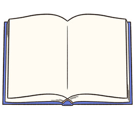 ページを開いたハードカバーの本のイラスト