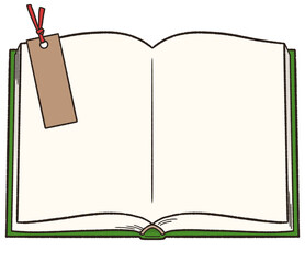 „Åó„Åä„Çä„ÇíÊåü„Çì„Å†„Éö„Éº„Ç∏„ÇíÈñã„ÅÑ„Åü„Éè„Éº„Éâ„Ç´„Éê„Éº„ÅÆÊú¨„ÅÆ„Ç§„É©„Çπ„Éà