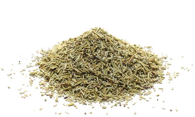 Pile of dry rosemary isolated on white 