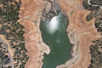 Don Pedro reservoir during California's 2021 drought
