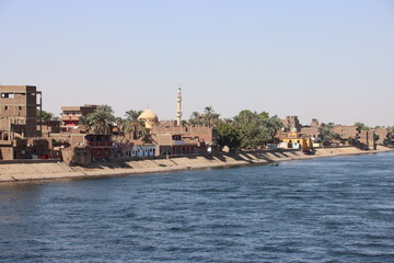 Fototapeta na wymiar Scene along the river Nile in southern Egypt.
