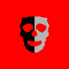 double sided skull vector illustration logo, modern trend, suitable for tattoo, mascot, icon, company, business, logo, brand, etc