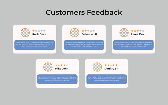 Customer review and feedback satisfaction survey rating concept from 1-5 stars,  Bubble reviews or feedback of customers who uses the service or product