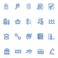 Fill blue outline icon for Law & Justice