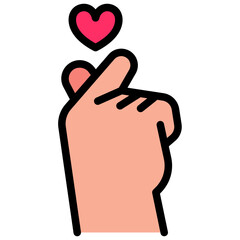 mini heart filled outline icon