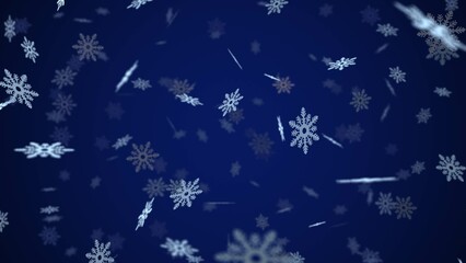 Fototapeta na wymiar Christmas snowflakes in blue color background