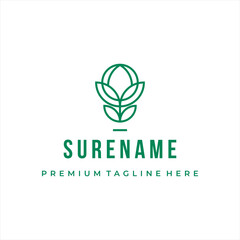 Cosmetic flower botanical logo design vector illustration custom logo design