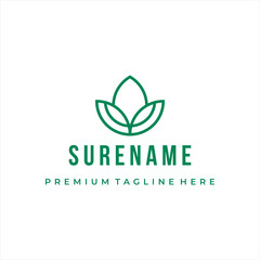 Cosmetic flower botanical logo design vector illustration custom logo design