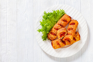 chorizo and semi-dried tomato puff pastry rolls