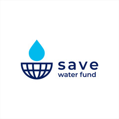 water world donate drop care donation custom logo design for non-profit logo vector icon illustration