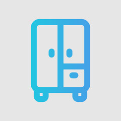 Cupboard icon in gradient style about furniture, use for website mobile app presentation