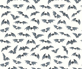 The bats is flying. Vector drawing