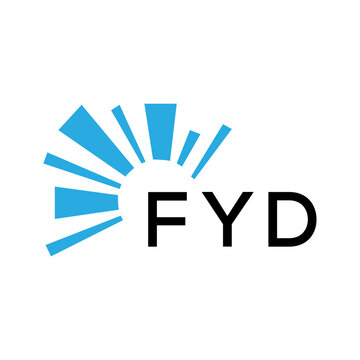 FYD letter logo. FYD blue image on white background and black letter. FYD technology  Monogram logo design for entrepreneur and business. FYD best icon.
