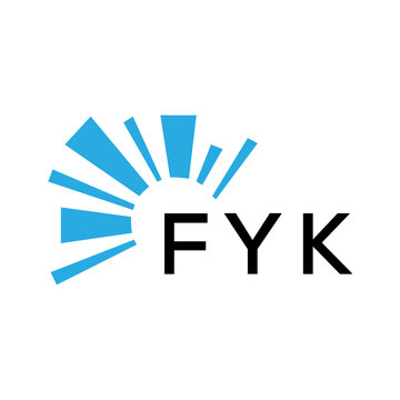 FYK letter logo. FYK blue image on white background and black letter. FYK technology  Monogram logo design for entrepreneur and business. FYK best icon.
