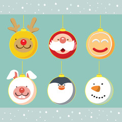 Fototapeta premium Christmas balls illustration