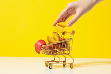 Concept of creative food, Chinese fortune cookies with prediction words