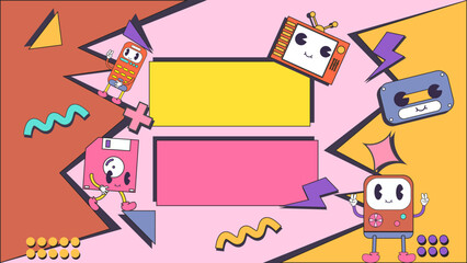 Fototapeta premium 90s design banner, poster or landing page 