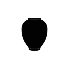 Ceramic Vase Silhouette. Black and White Icon Design Elements on Isolated White Background