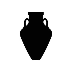 Clay Jar Silhouette. Black and White Icon Design Elements on Isolated White Background
