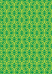pattern with curved green lines
