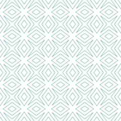 Ikat repeating swimwear design. Turquoise symmetrical kaleidoscope background. Summer ikat sweamwear pattern. Textile ready artistic print, swimwear fabric, wallpaper, wrapping.