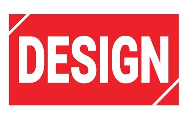 DESIGN text written on red stamp sign.
