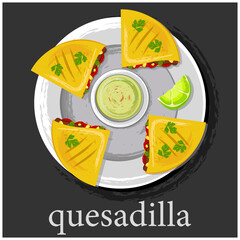 Quesadilla. Vector quesadilla icon. Latin American cuisine.