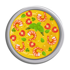 Moqueca. Brazilian seafood stew with shrimp. Latin American cuisine.