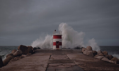 view of the lighthouse and atlantic ocean
