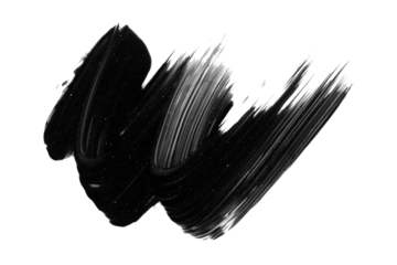Black brush isolated on transparent background