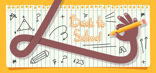 Flat Drawing Of A Conceptual Hand Writing