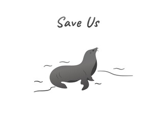 seal vector for global warming campaign