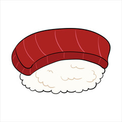sushi with tuna vector illustration on a white background