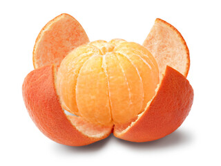 Tangerine, mandarin or clementine peeled, whole isolated png
