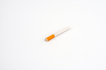 Broken cigarette on white background , World No Tobacco Day Tobacco and lung health concept .