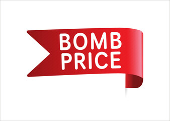 Red vector banner bomb price