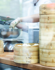 Manufacture of dim sum which will be used for the making of traditional Chinese dumplings during...