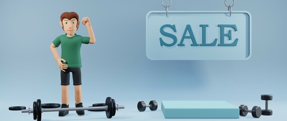 Fototapeta premium 3D rendering of podium for fitness products health products or dietary supplement