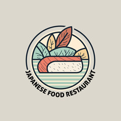 Japanese food logo, Asian food Sushi logo.
