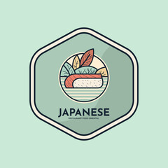 Japanese food logo, Asian food Sushi logo.